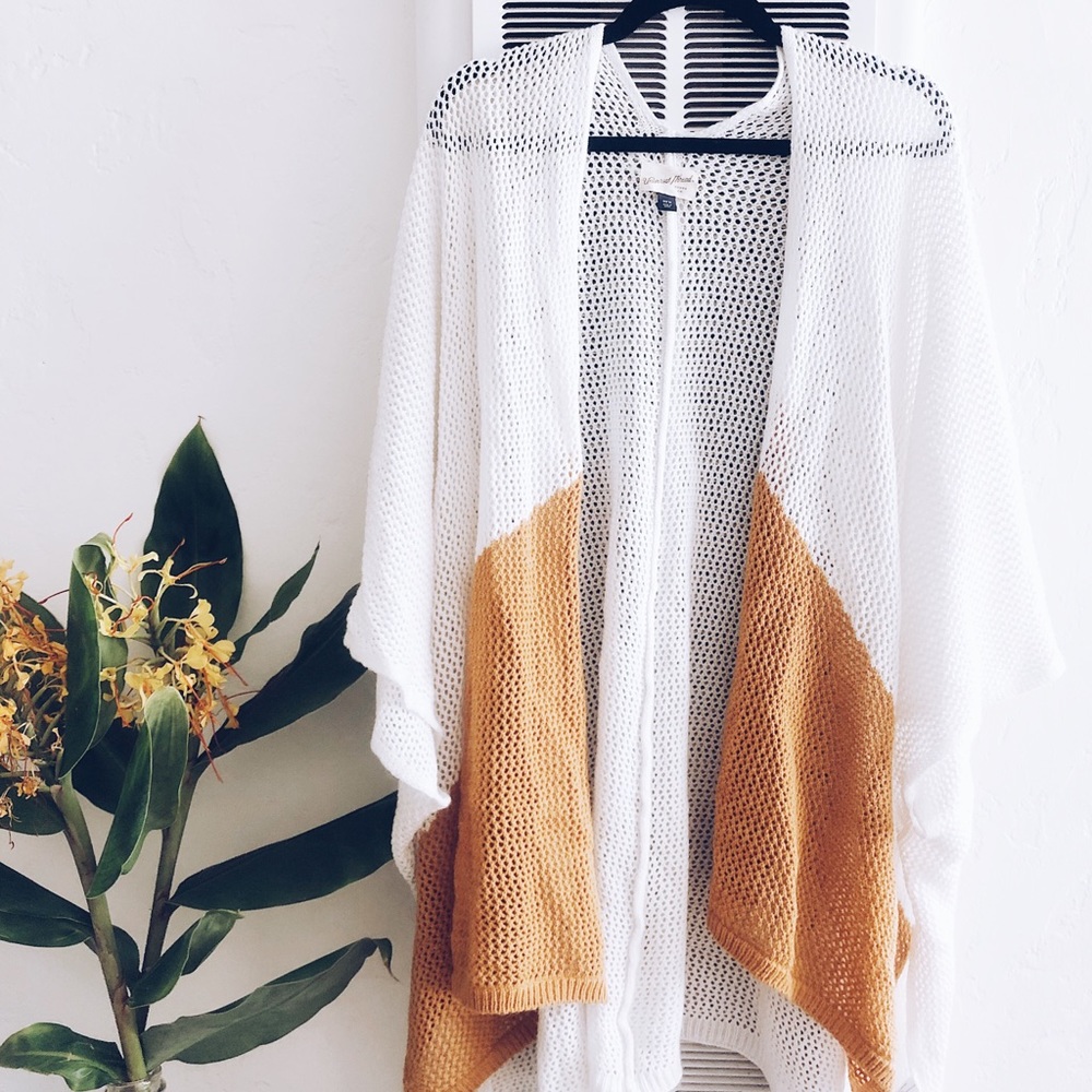 Open knit kimono